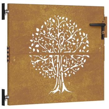 Gartentor 85x150 cm Cortenstahl Quadratisches Design