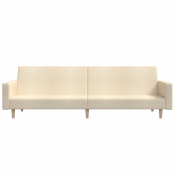 Schlafsofa 2-Sitzer Creme Stoff