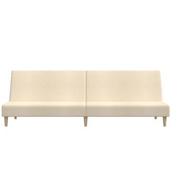 Schlafsofa 2-Sitzer Creme Stoff