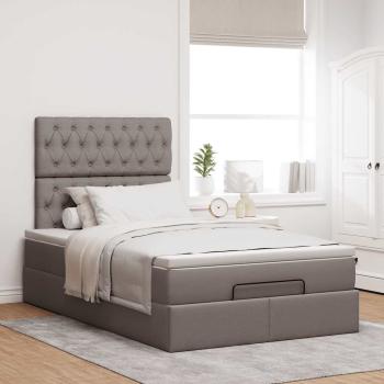 Ottoman-Bett mit Matratze Taupe 120x200 cm Stoff