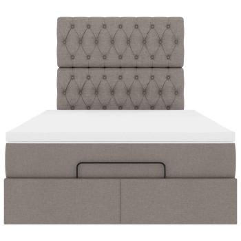 Ottoman-Bett mit Matratze Taupe 120x200 cm Stoff