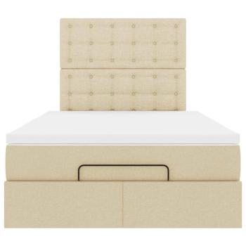 Ottoman-Bett mit Matratze Creme 120x190 cm Stoff