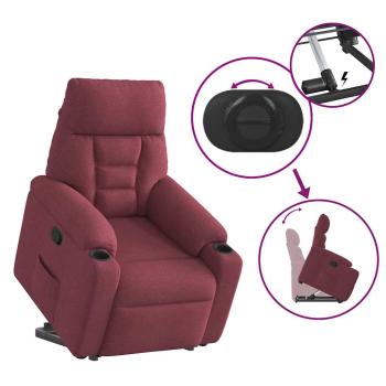 Relaxsessel mit Aufstehhilfe Weinrot Stoff