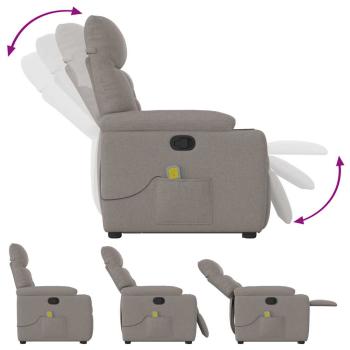Massagesessel mit Aufstehhilfe Taupe Stoff