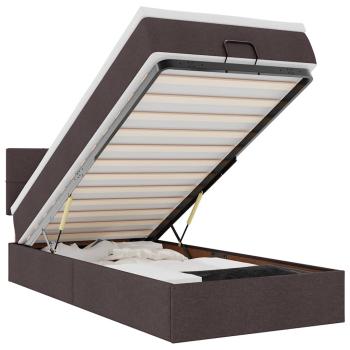 Ottoman-Bett mit Matratze Dunkelbraun 90x190 cm Stoff