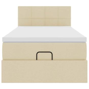Ottoman-Bett mit Matratze Creme 90x190 cm Stoff