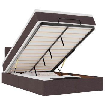 Ottoman-Bett mit Matratze Dunkelbraun 120x190 cm Stoff