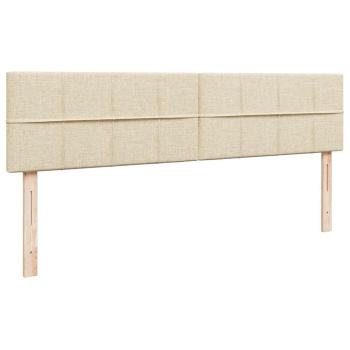 Ottoman-Bett mit Matratzen Creme 200x200 cm Stoff