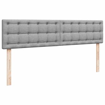 Ottoman-Bett mit Matratzen Hellgrau 160x200 cm Stoff