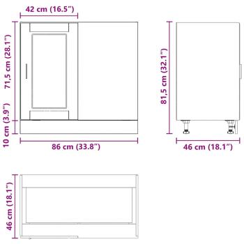 Küchenunterschrank Porto Grau Sonoma Holzwerkstoff