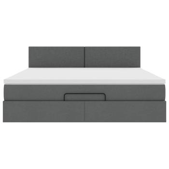 Ottoman-Bett mit Matratze Dunkelgrau 160x200 cm Stoff