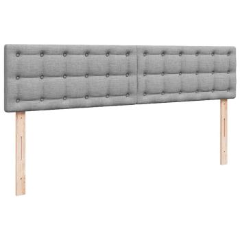 Ottoman-Bett mit Matratze Hellgrau 200x200 cm Stoff
