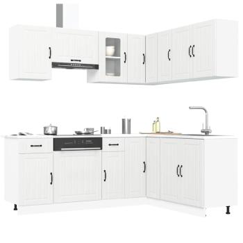ARDEBO.de - 11-tlg. Küchenschrank-Set Kalmar Weiß Holzwerkstoff