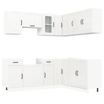 11-tlg. K?chenschrank-Set Kalmar Hochglanz-Wei? Holzwerkstoff