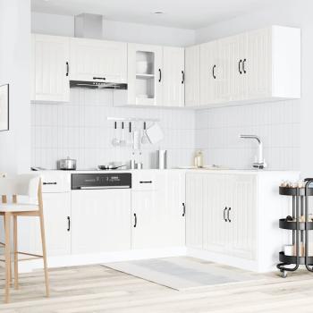 11-tlg. K?chenschrank-Set Kalmar Hochglanz-Wei? Holzwerkstoff