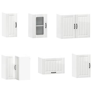 11-tlg. K?chenschrank-Set Kalmar Hochglanz-Wei? Holzwerkstoff