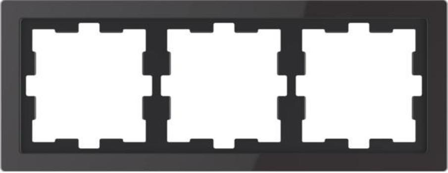 ARDEBO.de Merten MEG4030-6503 D-Life Glas Rahmen, 3fach, onyxschwarz