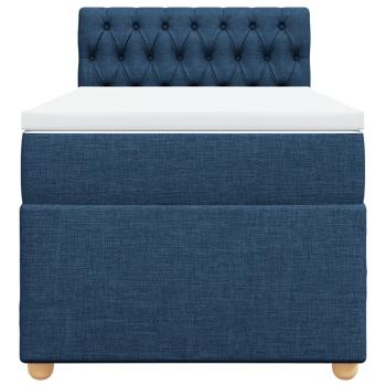 Boxspringbett mit Matratze Blau 100x200 cm Stoff