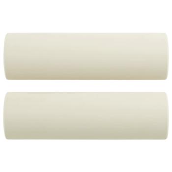 2-Sitzer-Sofa mit Zierkissen Creme 120 cm Samt