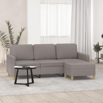 ARDEBO.de - 3-Sitzer-Sofa mit Hocker Taupe 180 cm Stoff