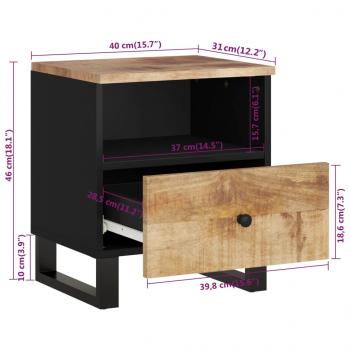 Nachttische 2 Stk. Massivholz Mango & Holzwerkstoff