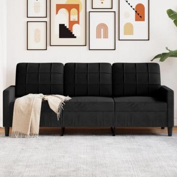 ARDEBO.de - 3-Sitzer-Sofa Schwarz 180 cm Samt