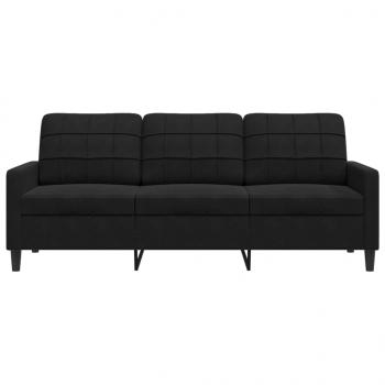 3-Sitzer-Sofa Schwarz 180 cm Samt