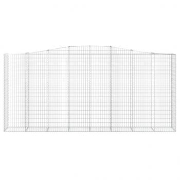 Gabionen mit Hochbogen 5 Stk. 400x50x180/200cm Verzinktes Eisen