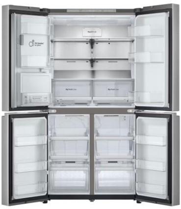LG GML960PYFE Stand Side-by-Side Kombination Multi-Door, 91,4 cm breit, 637 L, NoFrost, Eis-, Crushed Ice- und Wasserspender, Festwasseranschluss, Prime Silver