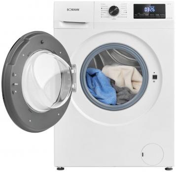 Bomann WA 7175 7kg Frontlader Waschmaschine, 60 cm breit, 1400 U/Min, Restlaufzeitanzeige, Kindersicherung, Reversierautomatik, weiß