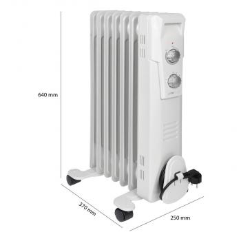Clatronic RA 3735 Ölradiator, 3 Leistungsstufen, Integrierter Überhitzungsschutz, weiß (263906)