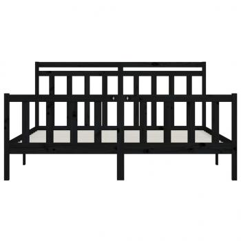 Massivholzbett Schwarz Kiefer 200x200 cm