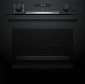 ARDEBO.de Bosch HRG578CB7 Serie 6 EEK: A+ Einbaubackofen mit Dampfunterstützung, 71 L, 60 cm breit, Pyrolyse-Selbstreinigung, HomeConnect, schwarz