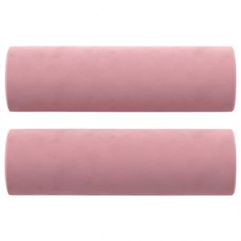 2-Sitzer-Sofa mit Zierkissen Rosa 120 cm Samt