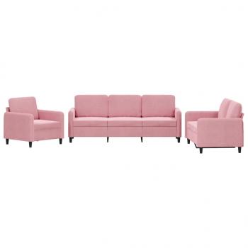 3-tlg. Sofagarnitur Rosa Samt