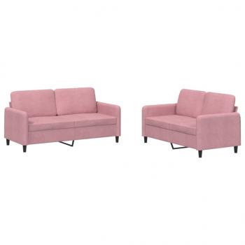 2-tlg. Sofagarnitur Rosa Samt