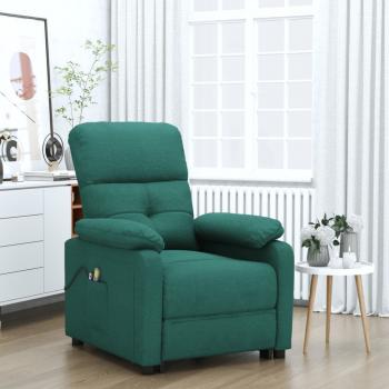ARDEBO.de - Elektrischer Massagesessel Dunkelgrün Stoff