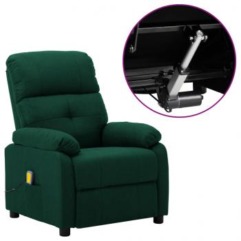 Elektrischer Massagesessel Dunkelgrün Stoff