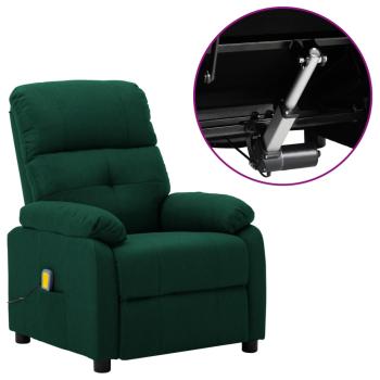 Elektrischer Massagesessel Dunkelgrün Stoff
