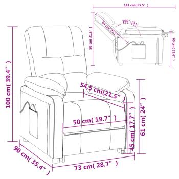 Elektrischer Massagesessel Dunkelgrün Stoff