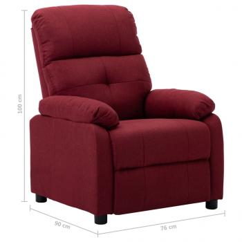 Relaxsessel Elektrisch Weinrot Stoff