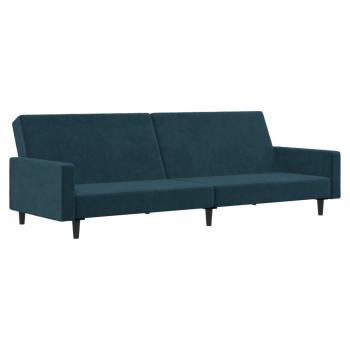 ARDEBO.de - Schlafsofa 2-Sitzer Blau Samt