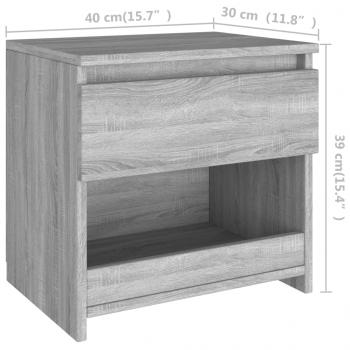 Nachttische 2 Stk. Grau Sonoma 40x30x39 cm Holzwerkstoff
