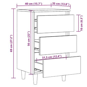 Nachttische 2 Stk. Artisan-Eiche 40x35x69 cm Holzwerkstoff