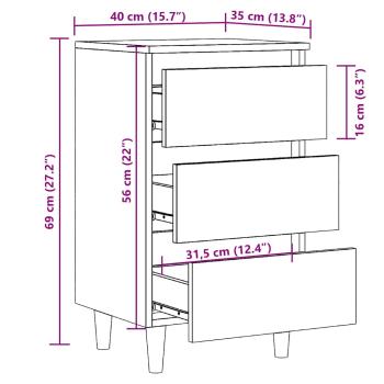 Nachttisch Altholz-Optik 40x35x69 cm Holzwerkstoff