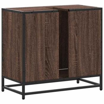 Waschbeckenunterschrank Braun Eichen-Optik 65x33x60 cm