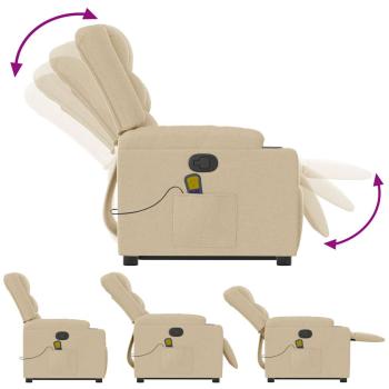 Massagesessel mit Aufstehhilfe Creme Stoff