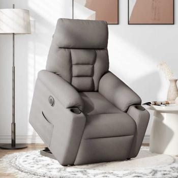 Relaxsessel mit Aufstehhilfe Elektrisch Taupe Stoff