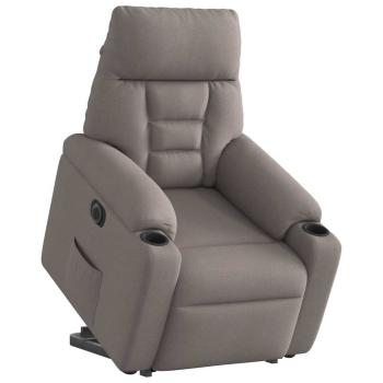 Relaxsessel mit Aufstehhilfe Elektrisch Taupe Stoff
