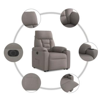 Relaxsessel mit Aufstehhilfe Elektrisch Taupe Stoff